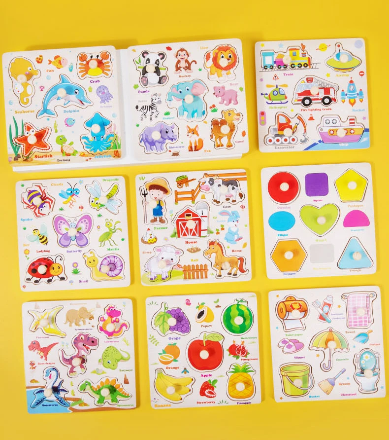 Montessori Spielzeug Holz 3D Puzzle Cartoon Tier Intelligenz Puzzle Frühes Lernen Pädagogisches Spielzeug für Kinder – Detail 7