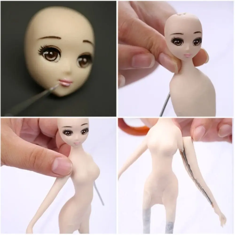 

13pcs New Silicone Doll Face Mold DIY Cartoon Doll Head Baking Tools Handmade 3D Fondant Mold