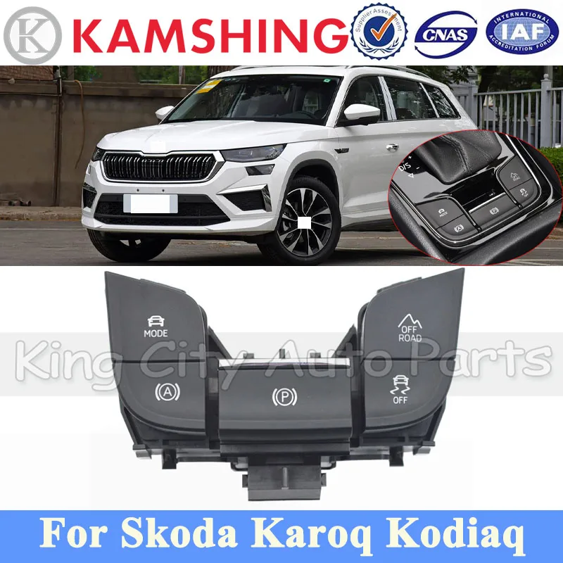 CAPQX Car Electronic Handbrake Switch OFF Road Switch For Skoda Karoq Kodiaq Central Control Drive Mode Switch 56G927225B