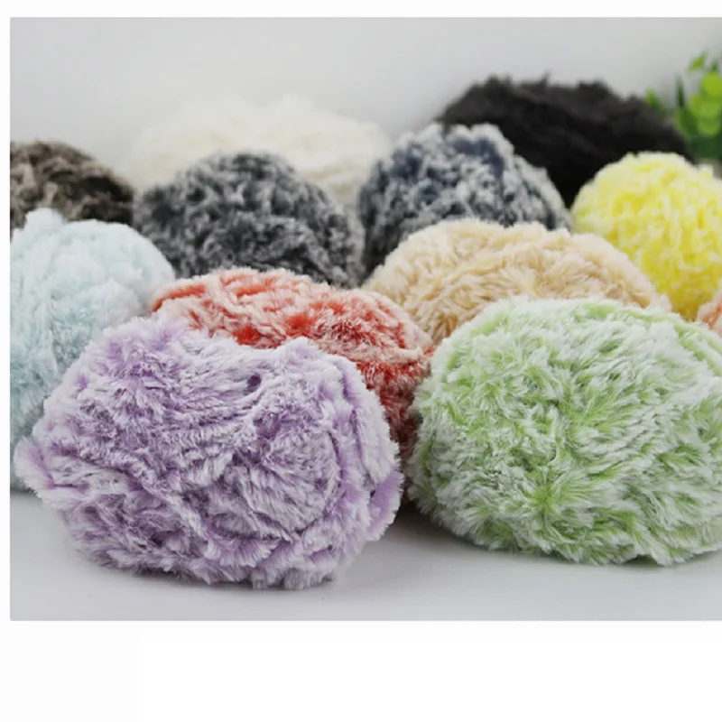 65 Colors Imitation Mink Fur Yarn Chunky Plush Fancy Threads for Knitting DIY Crochet Cords Sweater Scarf Hat