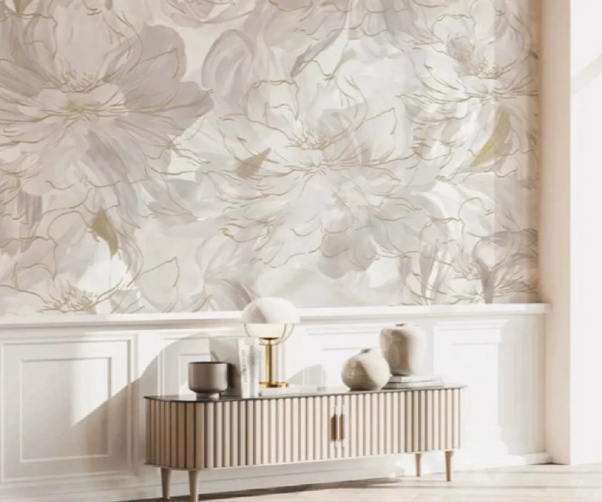 Customize any size mural European style cream style abstract art feather wallpaper TV background wall decoration 3d wallpaper