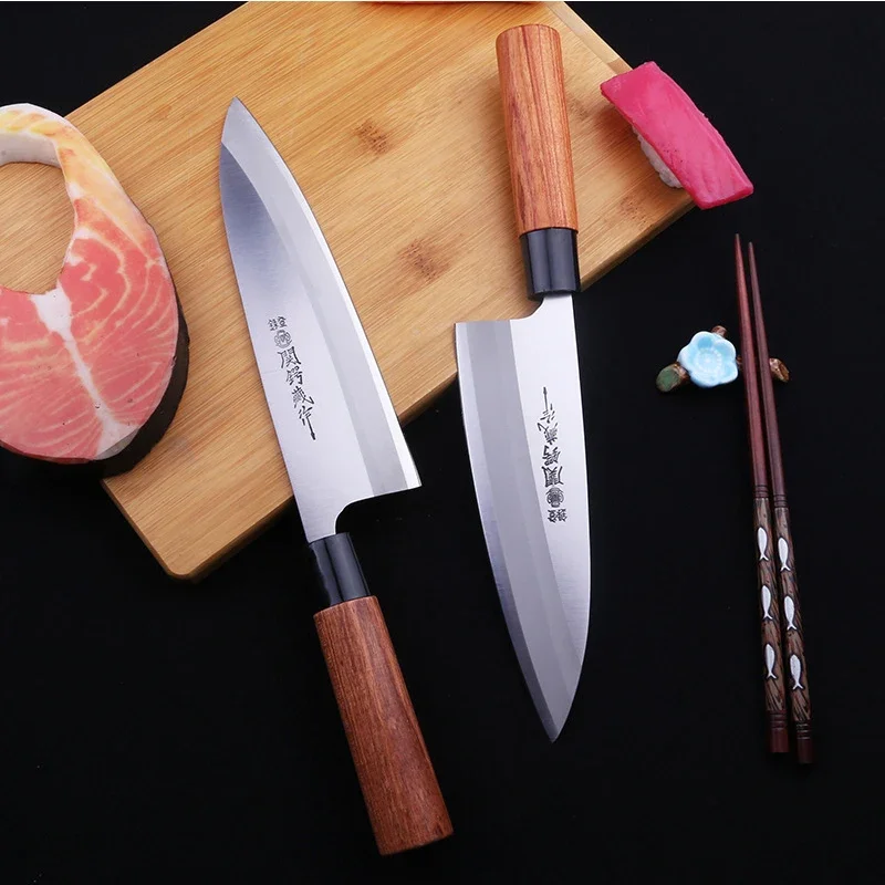 Pro Deba Fish Head Knife Japanese Petty Peeling Salmon Knife 3.8/5.8mm Thickened Sashimi Sushi Knives Cleaver