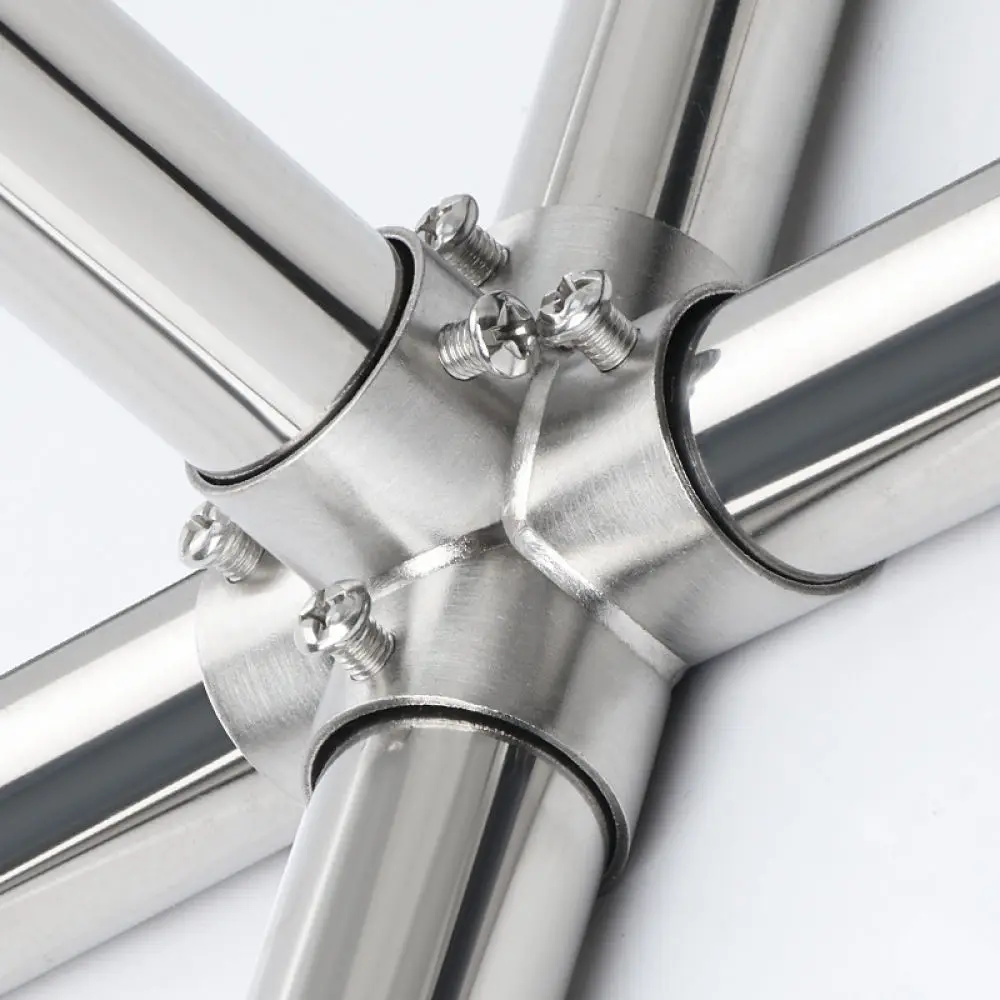 Steady Metal Round Pipe Joint Connector For 25mm Tube Accessory For DIY Shelving Plant Stand Hanger Rack Setup