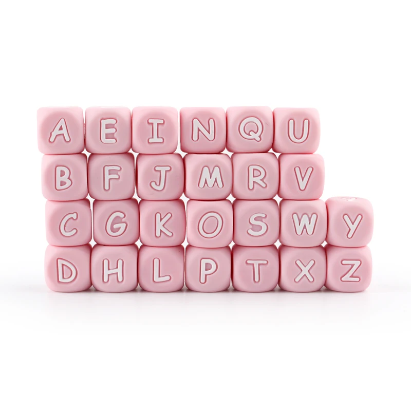 Perles en silicone avec lettres pour bébé, alphabet anglais TeWindsor, qualité alimentaire, clips de sucette bricolage, accessoires de perles, 10