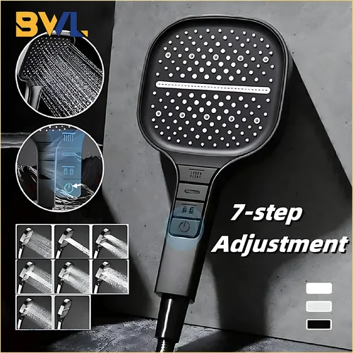 대형 샤워헤드 조절식 샤워헤드 욕실 고압 절수 샤워 믹서 노즐, 욕실 액세서리, 7 가지 모드 