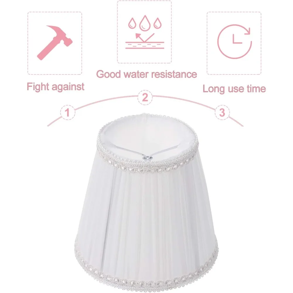 غطاء مصباح صغير أبيض مطوي برميل عاكس الضوء غطاء مصباح أبيض لمصباح الطاولة وإضاءة الأرضية 5x4