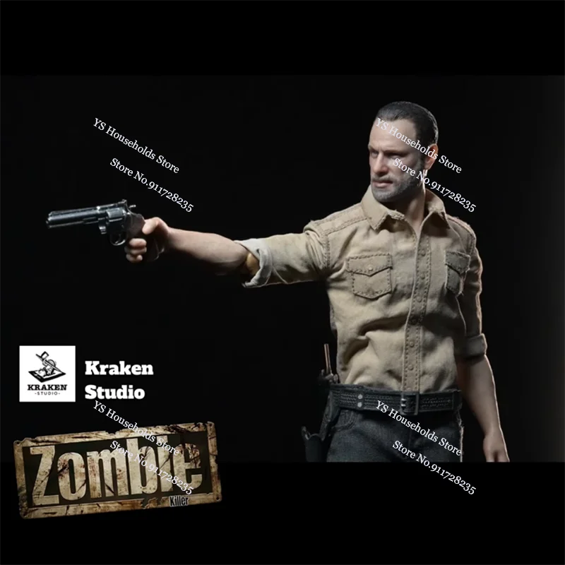 Kraken Studio 1/12 Zombie Killer Rick Doek Action Figure Stactic Rifle Model Ornament 6 "Volledige Set Soldaat Model collectie