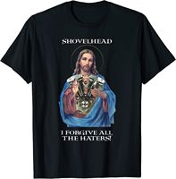 Retro Jesus Shovelhead I Forgive All The Haters Biker Gear T-Shirt