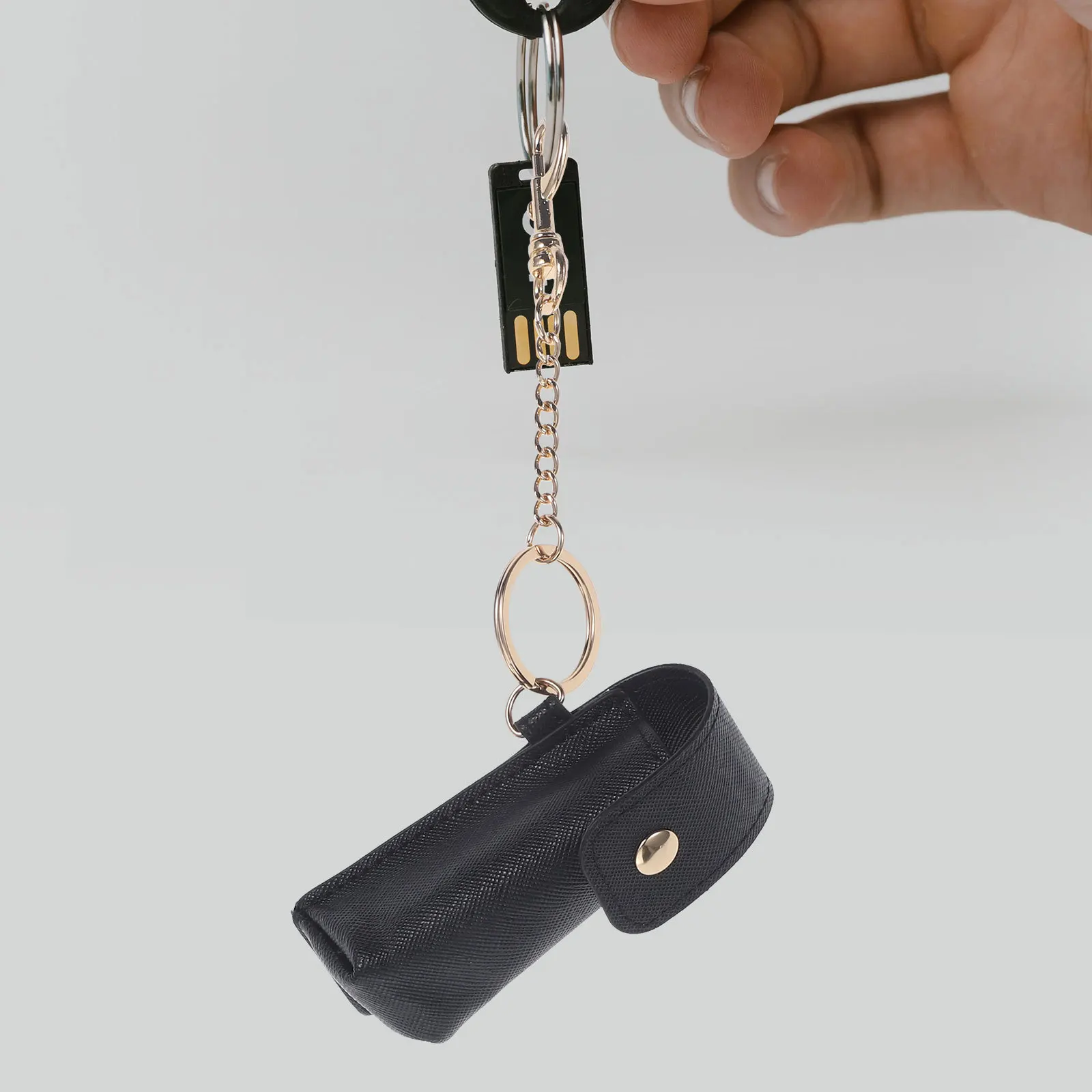 Porta portachiavi per rossetto da 2 pezzi Robusto clip per balsamo per labbra Custodia per organizer per donna Porta rossetto per donna nera