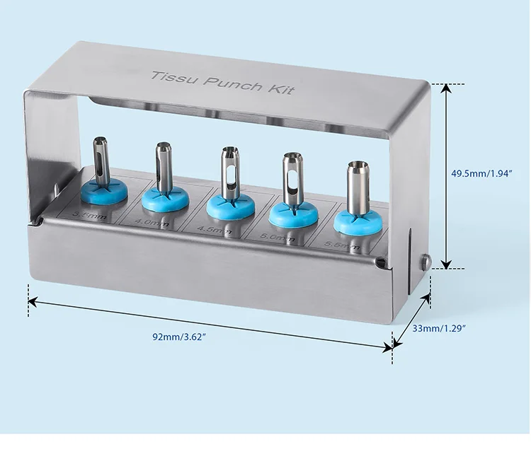 5-teiliges AZDENT Zahnimplantat-Gewebeschneider-Set, Gingivaler Ring-Schneider, Resektionsbohrer-Set aus Edelstahl, Zahnärztliches Chirurgie-Instrument – Detail 6