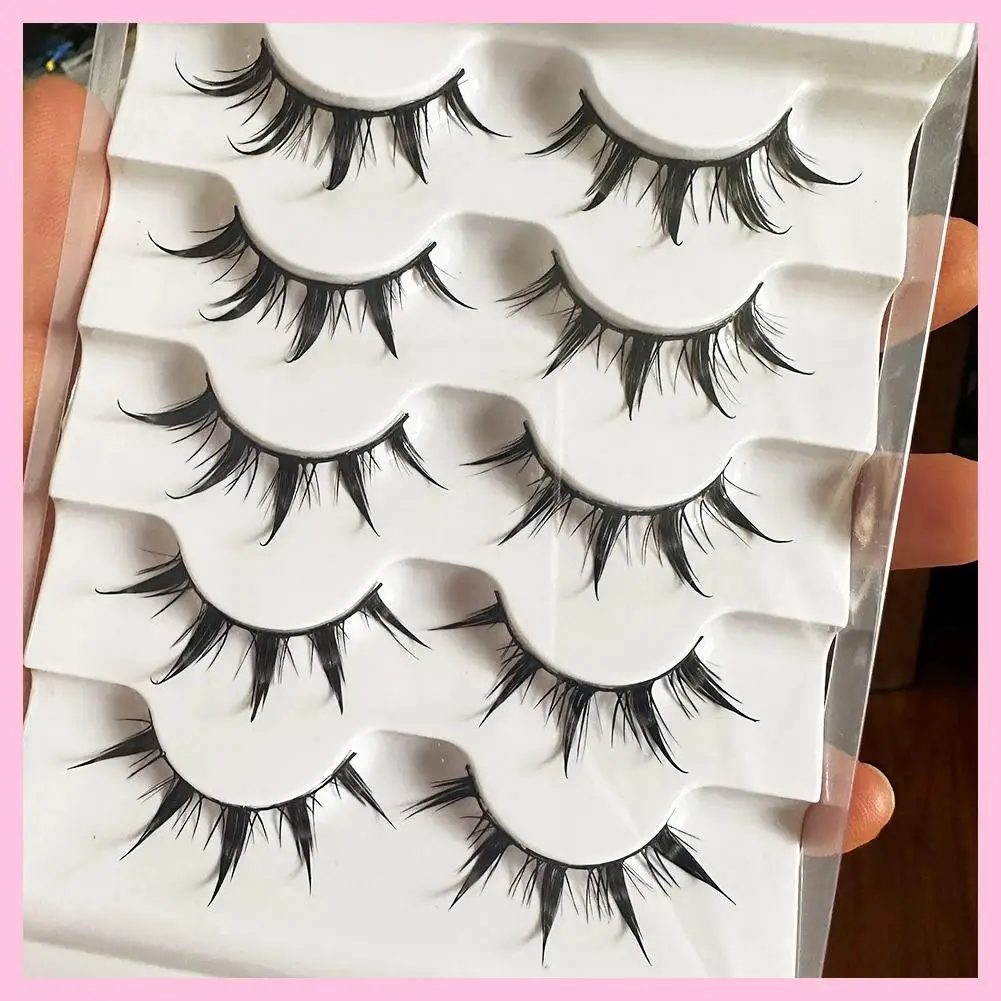 الشيطان الصغير الهزلي الرموش الصناعية الرموش الصناعية كوس مجعد وكثيفة النمط الياباني عيون كبيرة الرموش الصلبة الجذعية #5