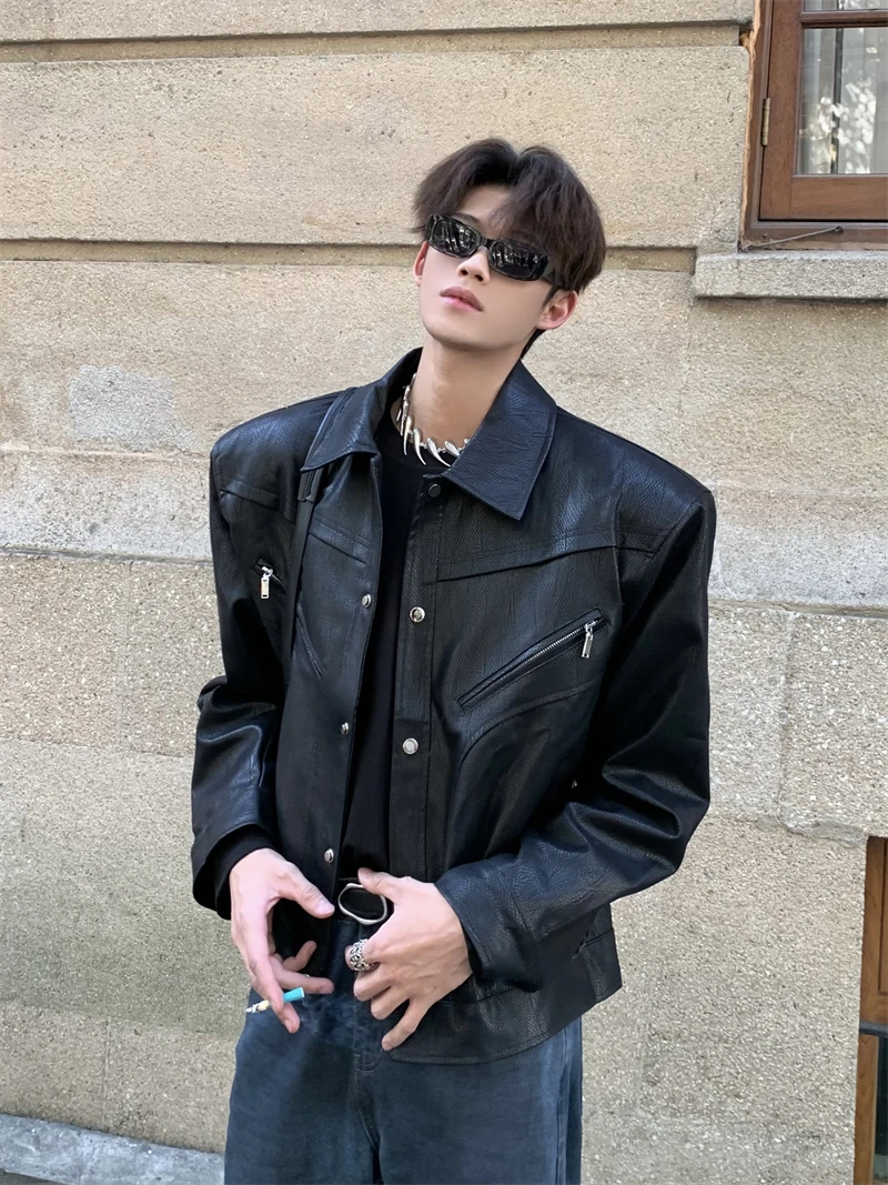 Men's 2025 Spring Autumn New Leather Coats High-end Handsome American Style Retro Leather Jacket Original Niche Design Jackets