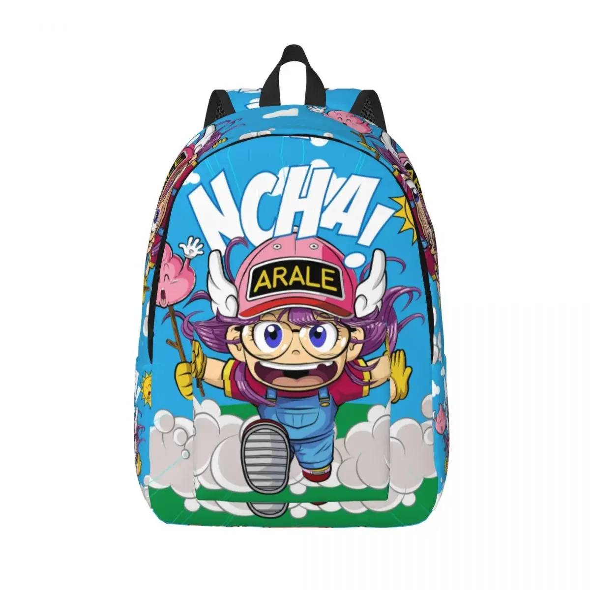 

Custom Dr. Slump Canvas Backpacks for Men School College Students Bookbag Fits 15 Inch Laptop Arale Norimaki Anime Manga Bags