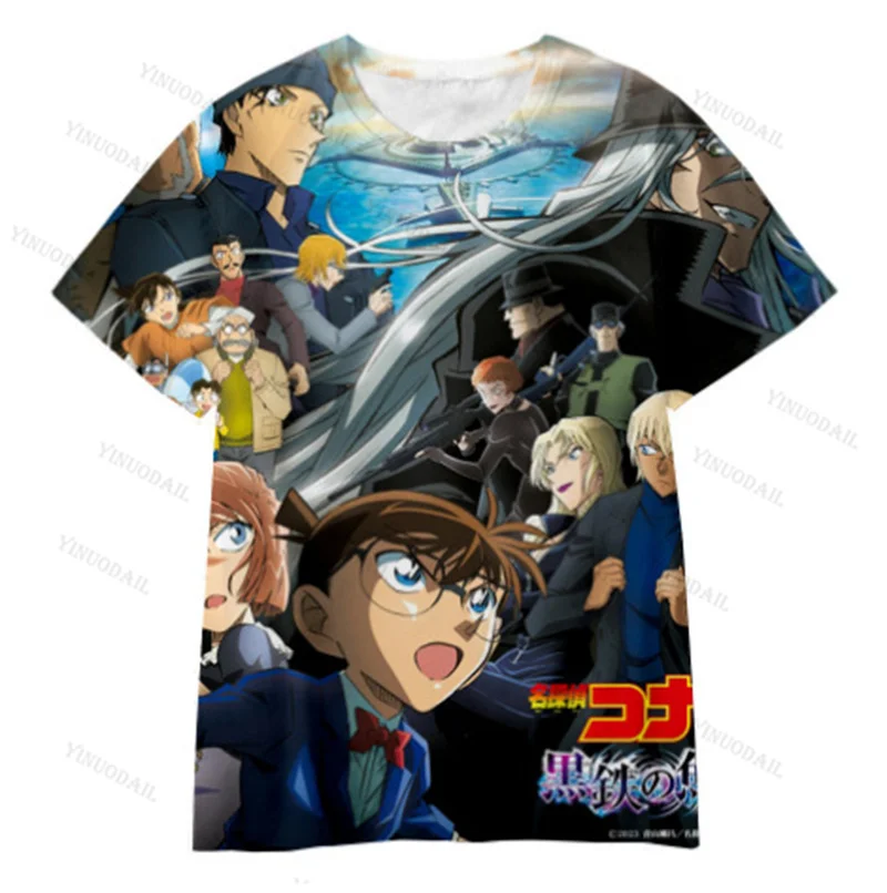 Detektyw Conan T-Shirt dla dzieci Anita Hailey T-Shirt dla chłopców Mouri run figurki Anime topy prezenty na święta Halloween