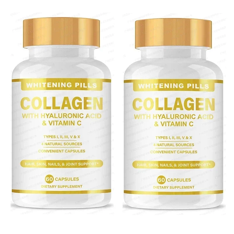 

2 bottles 120 pills of skin collagen capsules enhance immunity improve skin health and brighten up health food