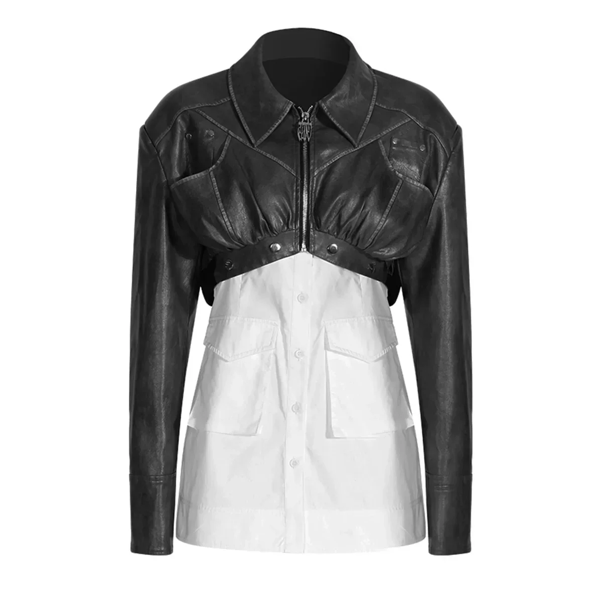 Veste en cuir PU pour femmes, olympiques 1 pièce, blazer court, streetwear, manteau de fille à la mode, tenue décontractée, robe de Rh