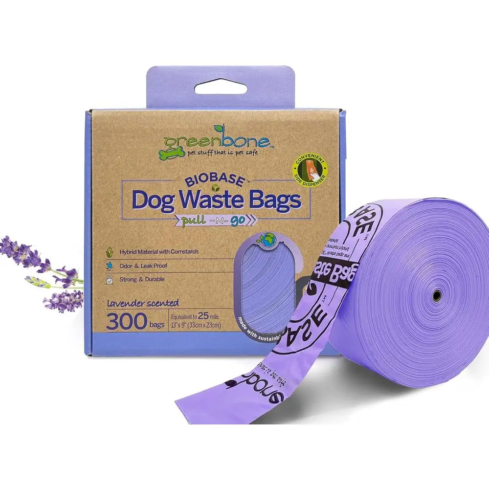 

300-Count Lavender-Scented Poop Bags with Home and Yard Dispenser