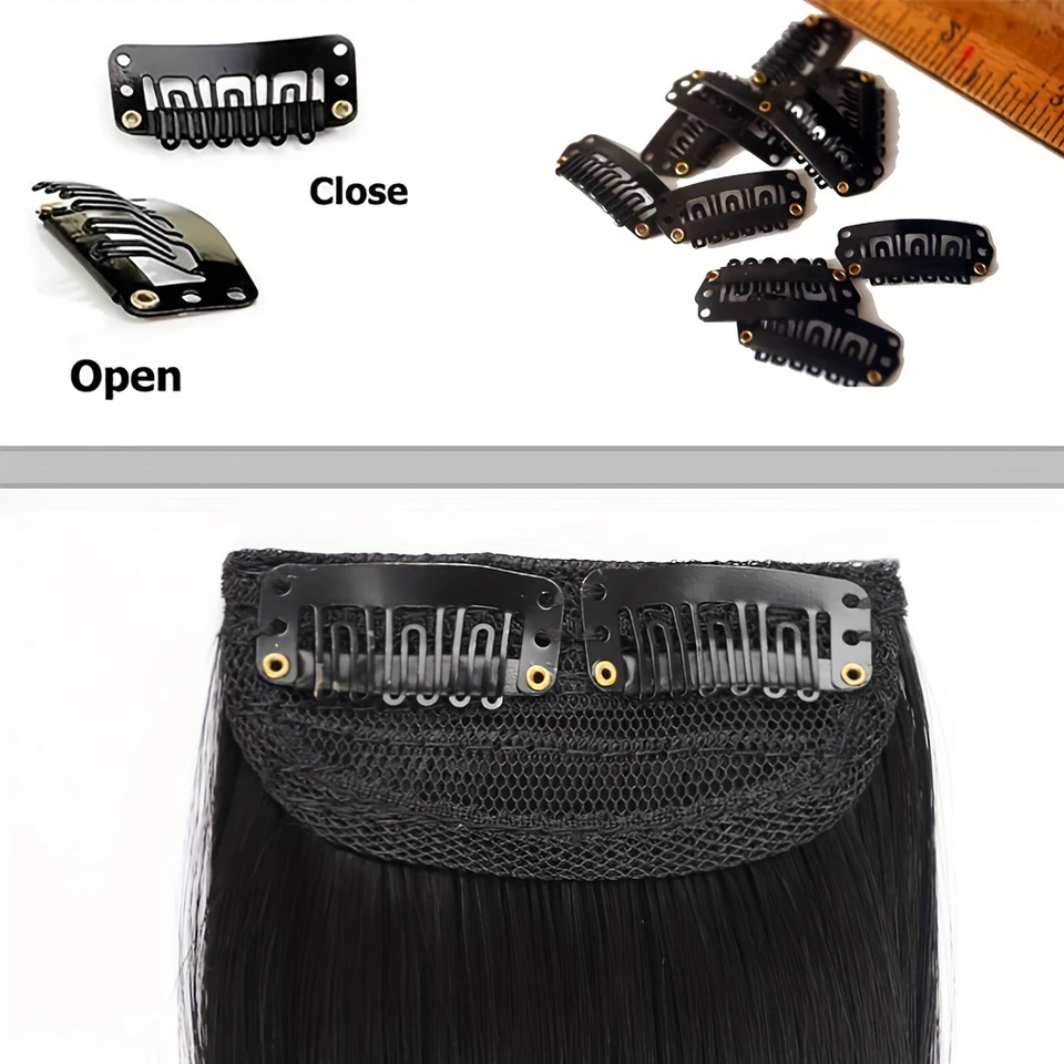 2 Piezas Almohadillas de Cabello Invisibles Naturales para Mujer Extensiones de Cabello Volumen Forro Superior Cubierta Sintética Sin Costura 3