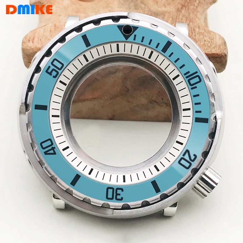 

Customized Watch Case Blue Bezel Ring Case Fit For NH34 NH35 NH36 Movement Transparent Back Cover Watch Case Spare Parts