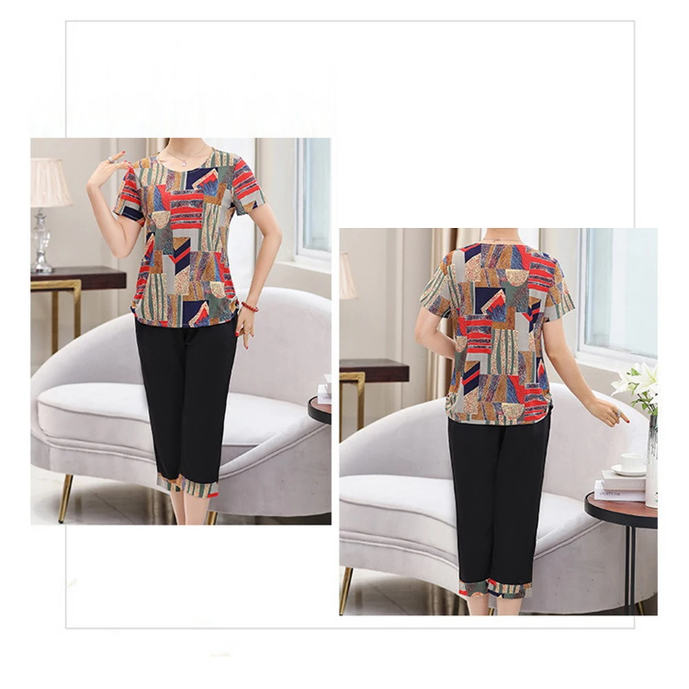 تي شيرت نسائي بأكمام قصيرة وياقة متقاطعة، قميص صيفي كاجوال رياضي وكاجوال مع مزيج من البوليستر والألياف اللدنة للراحة #2