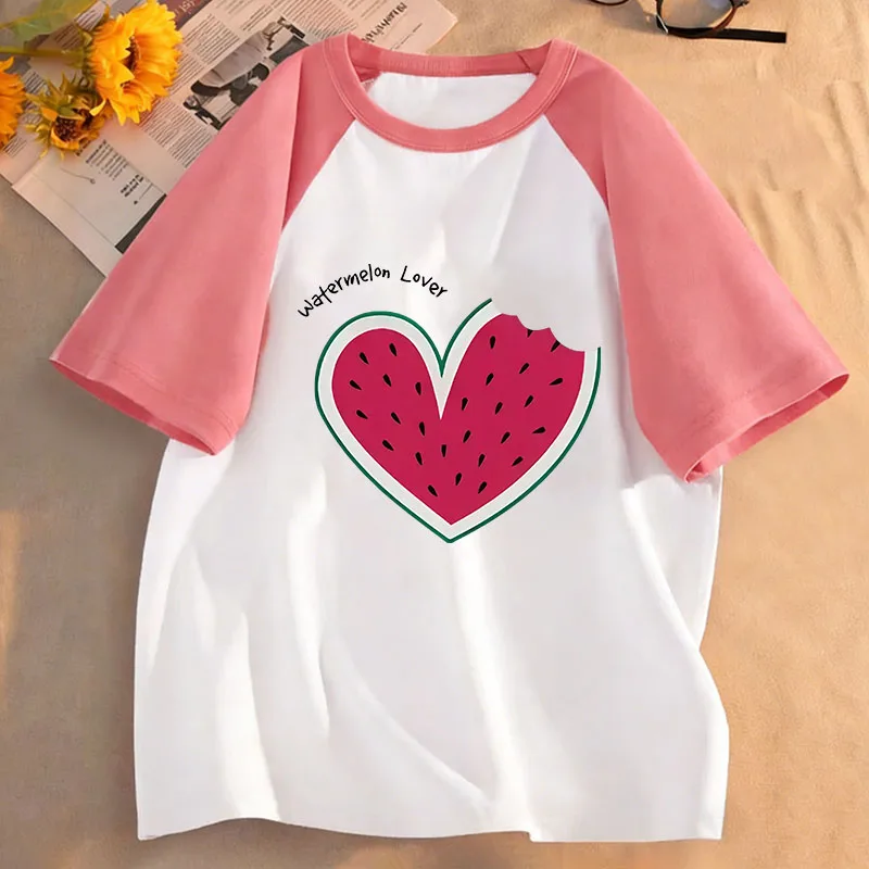 Summer Sweet Watermelon Lover Printed T Shirts Short Sleeve Kids Children's T-shirt Boys Girls Spring Casual Top Tee Shirt