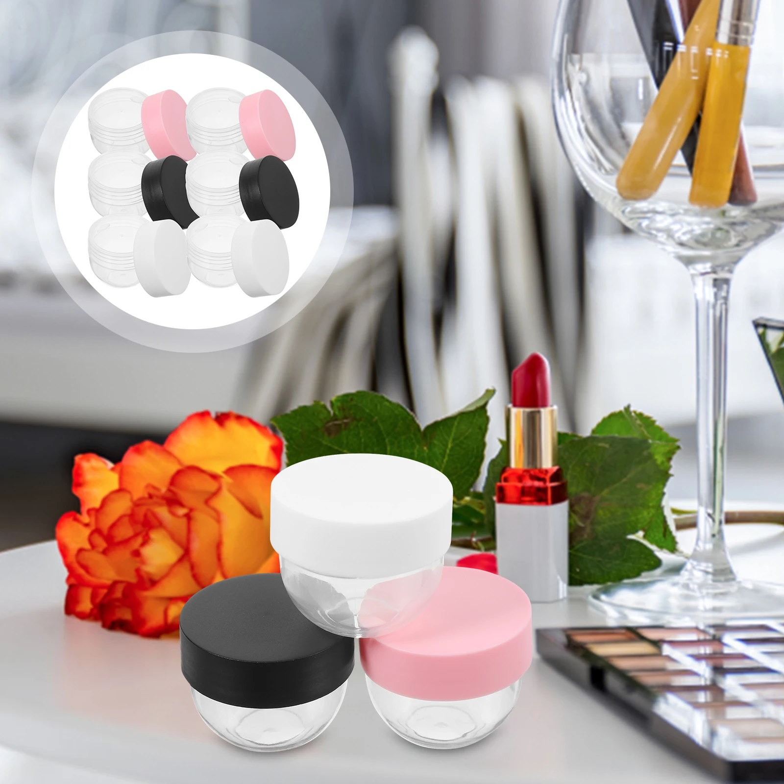 Frascos de creme facial de 30g, 8 peças, recipientes de loção para viagem, compactos e leves, caixas de amostra, material durável, garrafa de creme