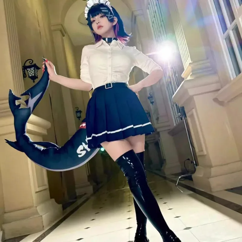 

Zenless Zone Zero Ellen Joe Косплей Костюм Хвост JK Платье Униформа Ожерелье Виктория Домашнее хозяйство Хэллоуин Вечеринка для женщин Опора