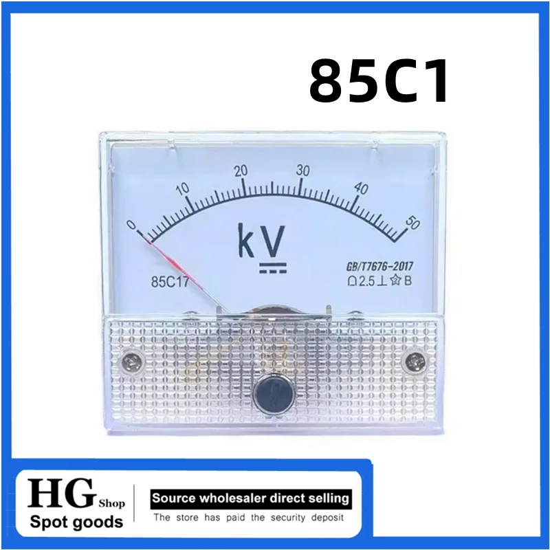 1PCS 85C1-100KV pointer-type DC pulse high-voltage voltmeter, 10kV, 20KV, 30KV, 50kV, dark wire, seconds