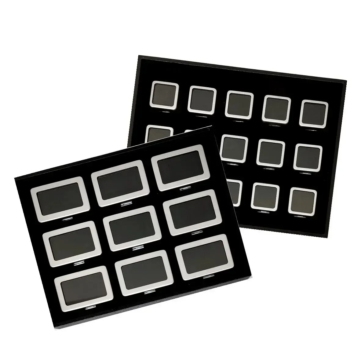 High Quality Loose Diamond Storage Display Box Tray Metal Gem Display Case Standard Gemstone Jewelry Organizer Gift Box