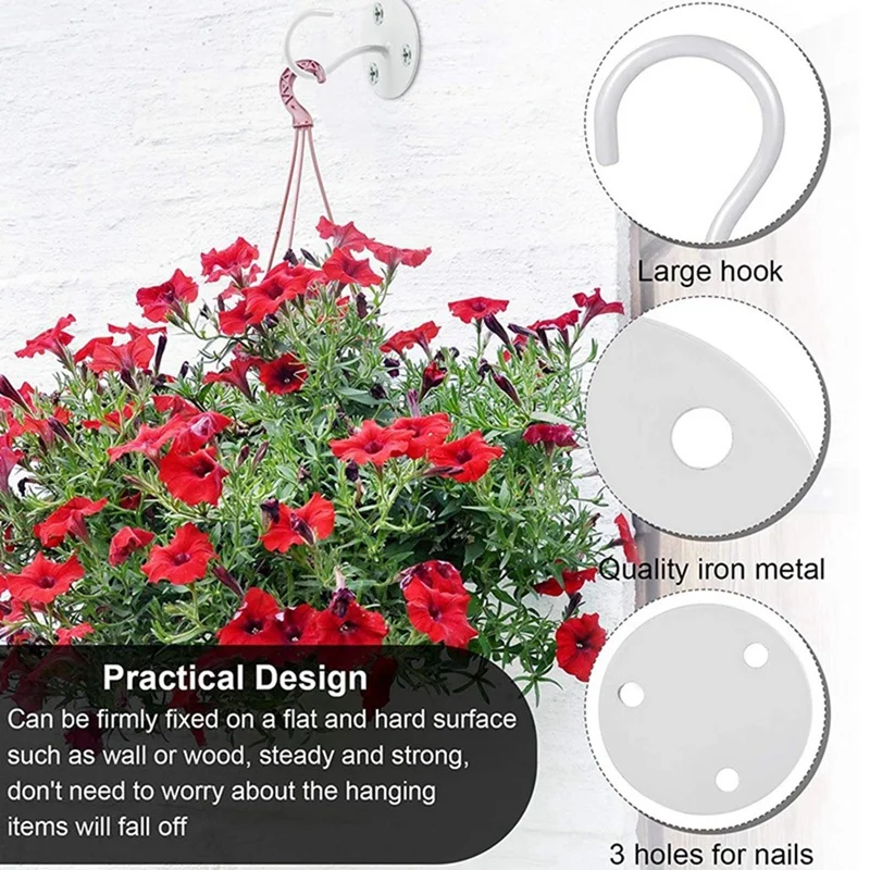 Crochets de Plafond pour Plantes de Face, Cintres Muraux RapDuty en Métal pour user inières, Comprend des Ancres de Cloisons Sèches Professionnelles, 4 Paquets