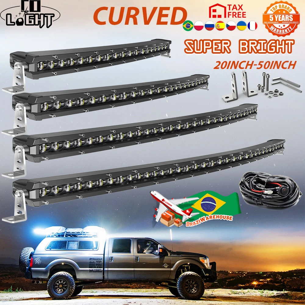 CO LIGHT 50inch Offroad LED Light Bar 6D Curved Slim 50000LM Driving Work Light 12V 24V For Truck Car ATV UTV UAZ 4x4 4WD Boat