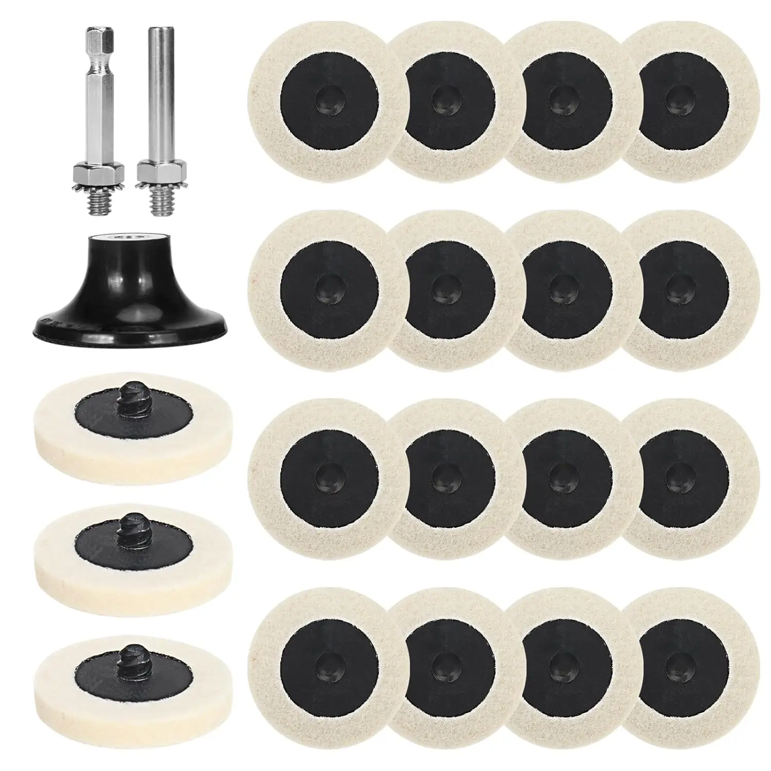 

19PCS 2" Quick Change Compressed Wool Felt Fabric Disc 50mm Polishing Buffing Pads for Angle Grinders Abrasive Tools Accessories
