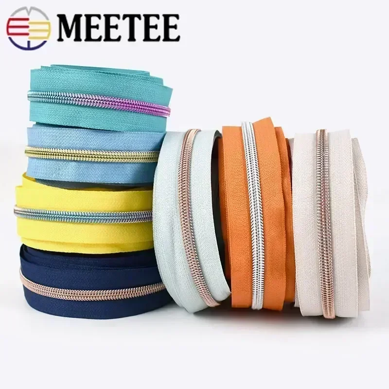 4Meters 5# Plastic Coil Zipper Bag Decorative Zippers for Sewing Nylon Zips By The Meter Repair Kit DIY Garments Accessories