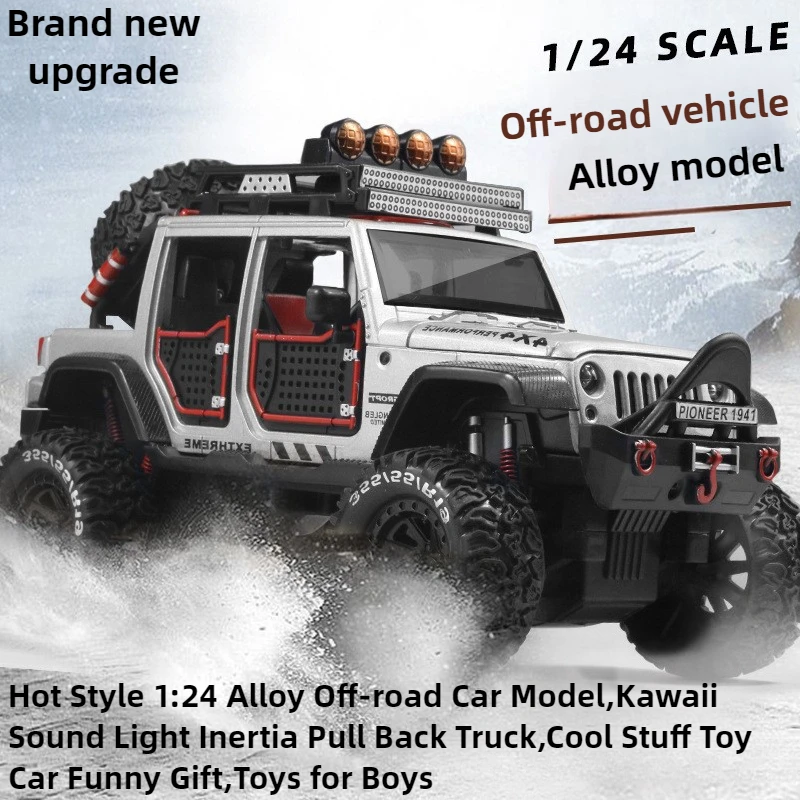 حار نمط 1:24 سبيكة على الطرق الوعرة نموذج سيارة ، Kawaii الجمود التراجع شاحنة ، شاحنة الوحش ، سيارة لعبة أشياء باردة مضحك هدية ، لعب للأطفال