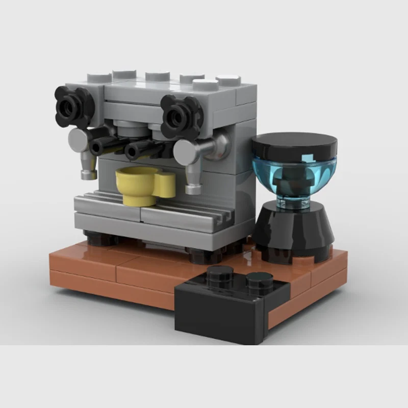 City Street View Model MOC Building Bricks Coffee Machine Modular Technology Gifts Holiday Assemble Children Toys Suit