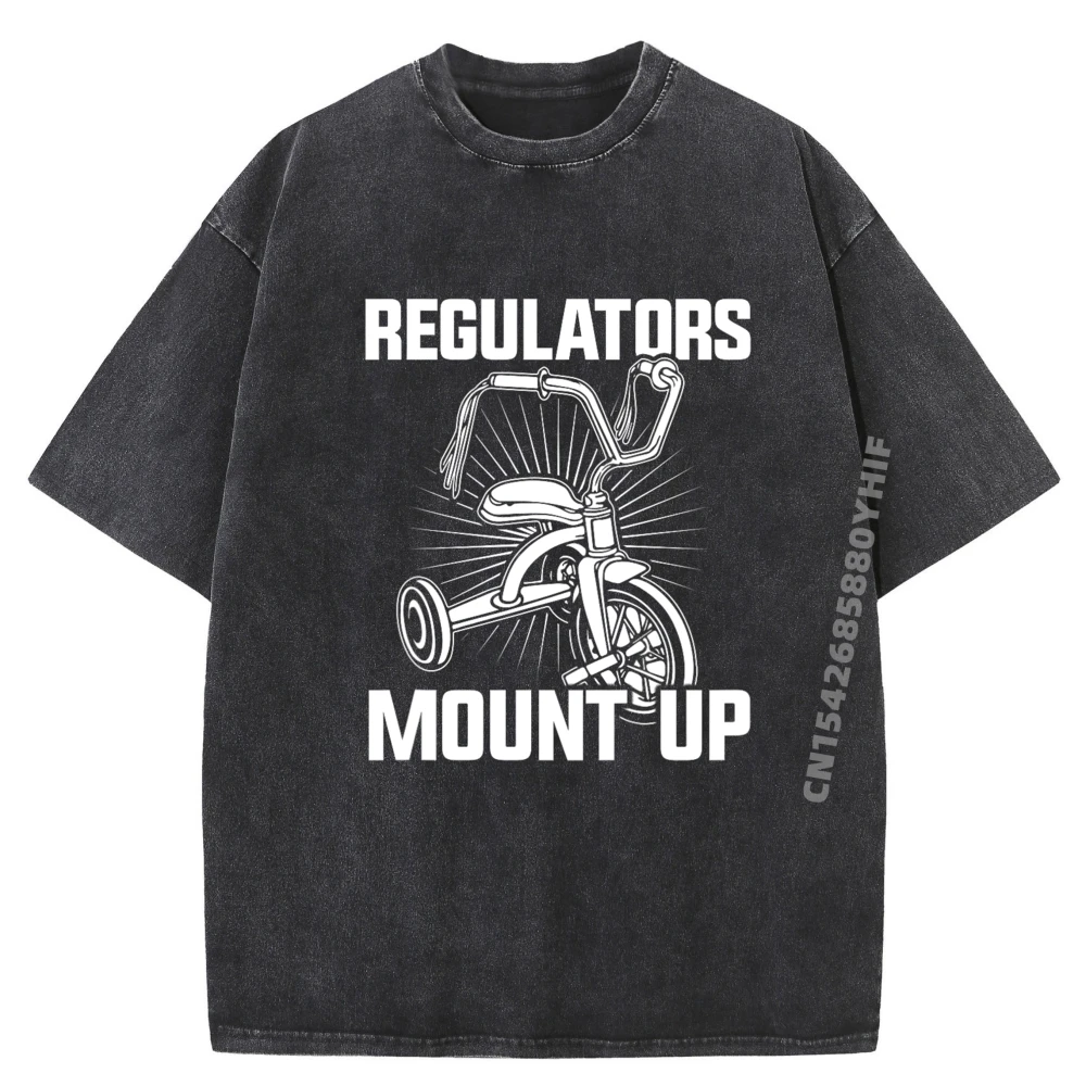 

Mens Retro Washed T-Shirt Kids Regulators Mount UP Funny Graphic Shirt Soft Breathable Woman T-Shirt Printed Family