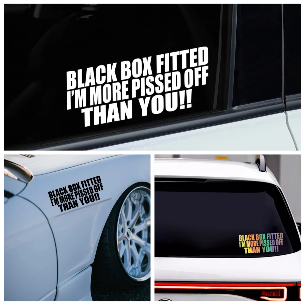 

Car Stickers BLACK BOX FITTED FUNNY Auto Whole Body Stickers Color Films PVC Decorative Decals Auto Exterior Accessories