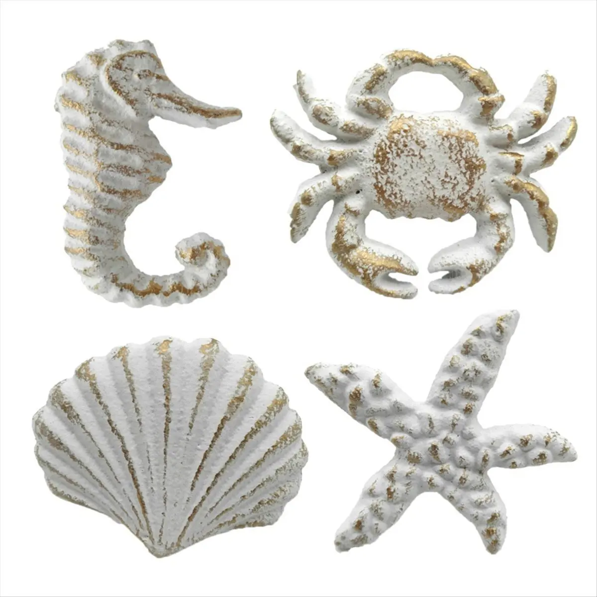 A20I 4Pcs Retro Marine Style Cast Iron Drawer Handle-Kitchen Cabinet Wardrobe Closet Hardware,White