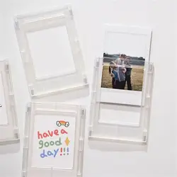 3-Inch Photo Frame Magnet Design Polaroid Photo Frame Mini Acrylic Magnetic Picture Frame Transparent Acrylic Card Display Stand