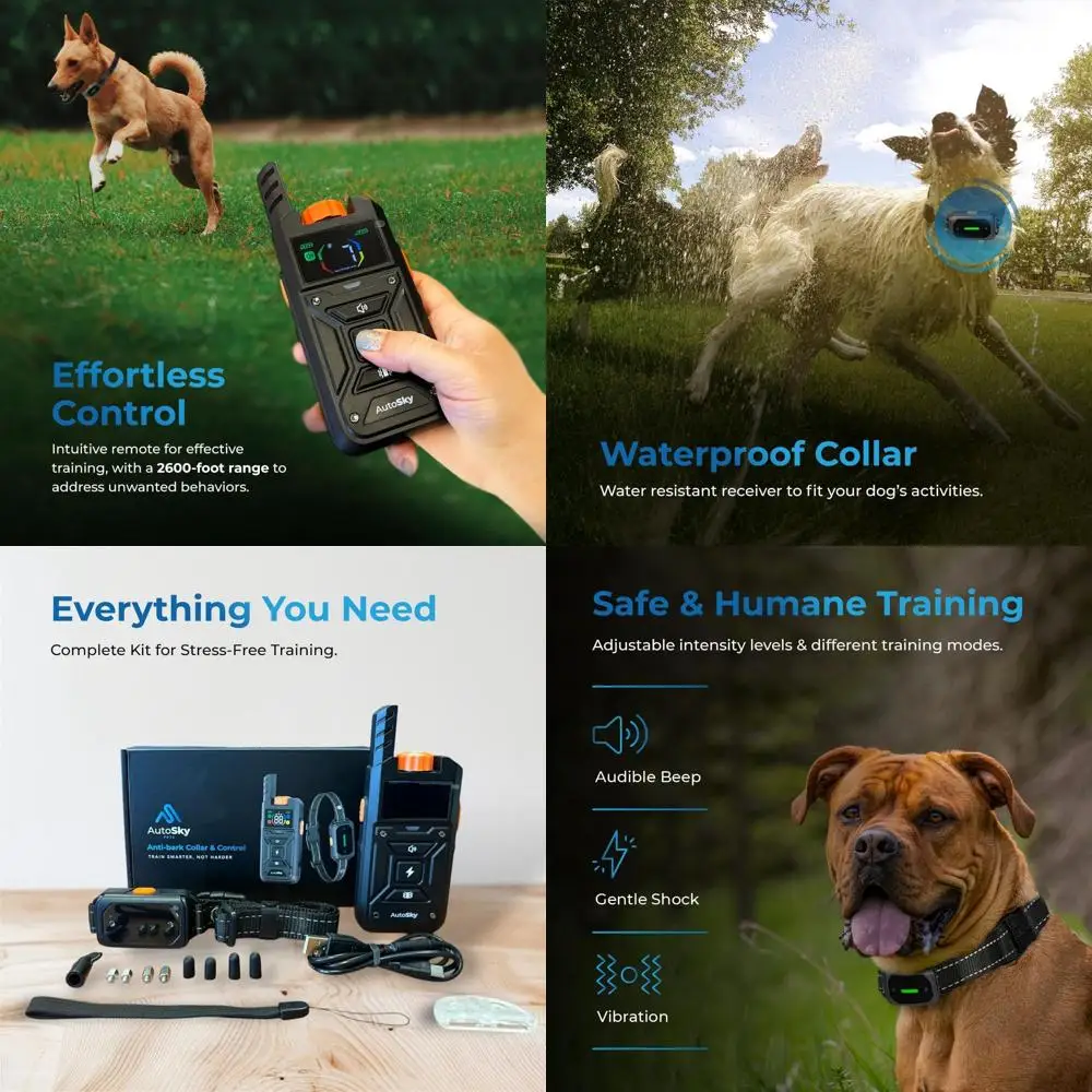 

Водонепроницаемый перезаряжаемый ошейник для дрессировки коров с дистанционным управлением для всех пород собак