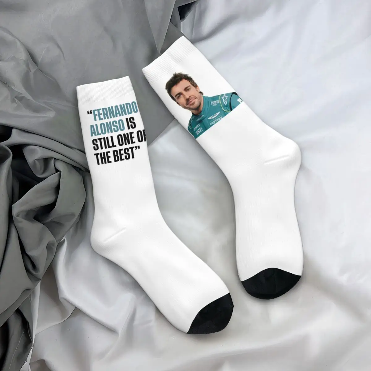 Männer Socken Fernando Alonso-beste Strümpfe Herbst Harajuku weiche Socken benutzer definierte Laufsport Anti-Schweiß-Socken