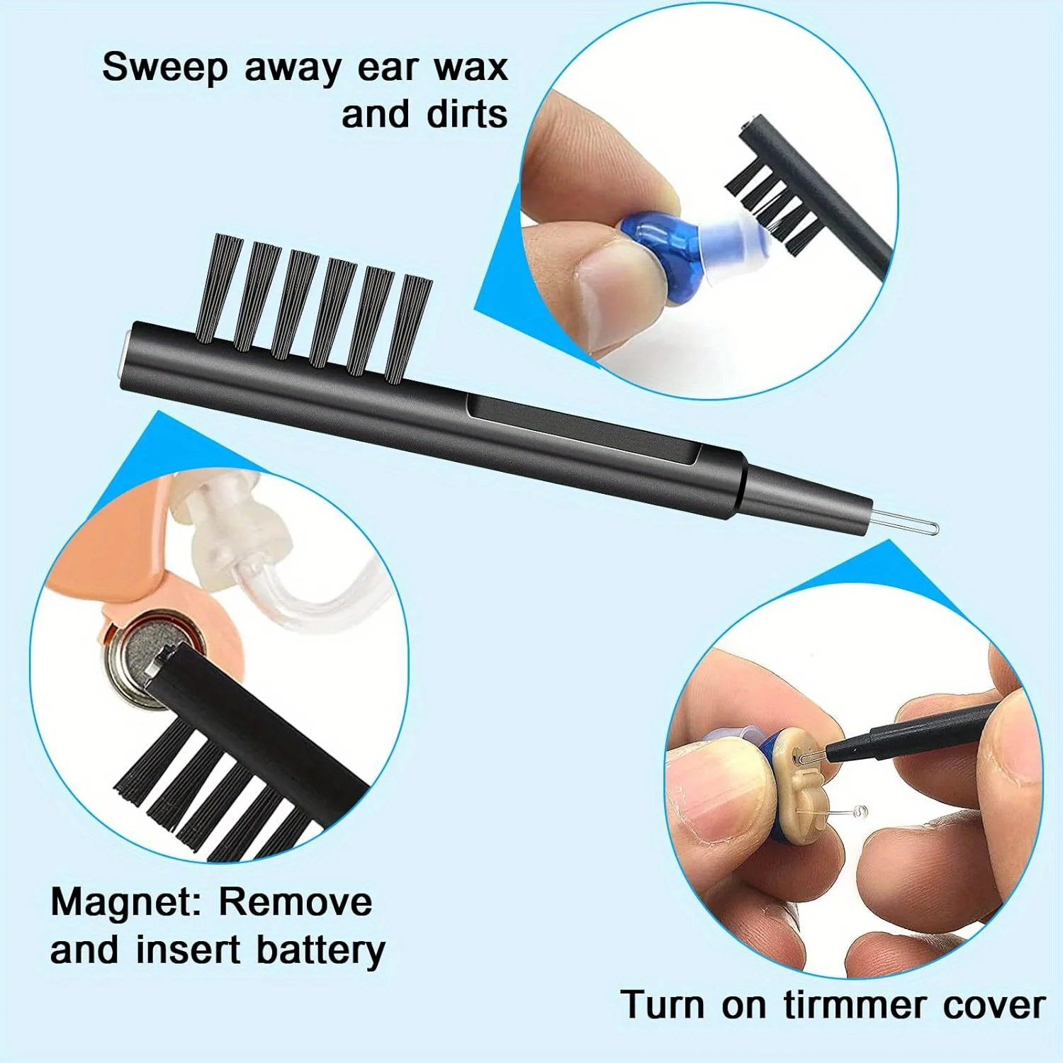 Sound Aid Cleaner Brush Hearing Aid Cleaning Kit - Comprehensive Tools Sound Aid Cleaner for Maintaining Cleanliness