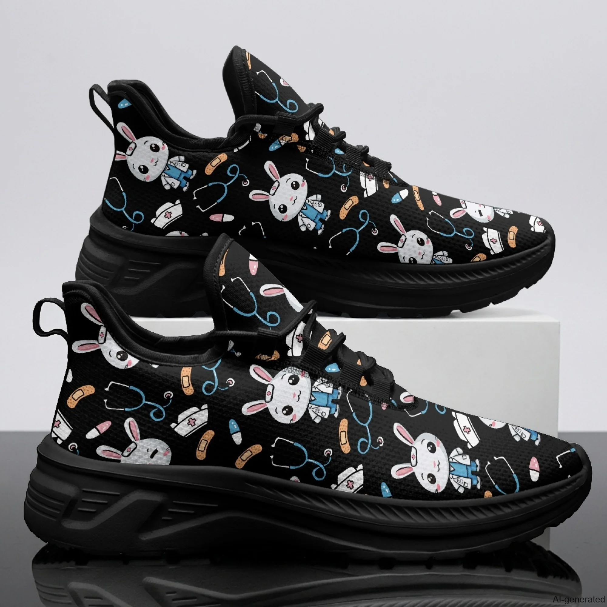 

XIXIRIMIDO Womens Walking Shoes Nurse Shoes Nurse Sneakers Mens Gym Sports Casual Fashion Shoes Medical Pattern Shoes 35-48