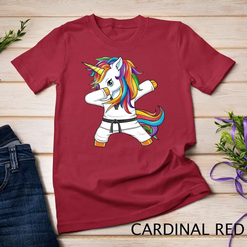 Dabbing Unicorn Karate Taekwondo T-Shirt Kids Girls Gift Unisex T-shirt