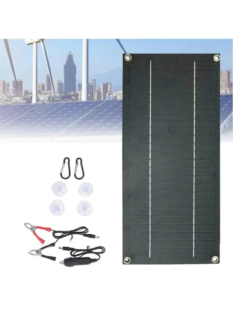 100W/H Solarpanel-Set Komplett 12V Polykristallines Tragbares Outdoor-Aufladbares Solarzellen-Set Solargenerator für Zuhause