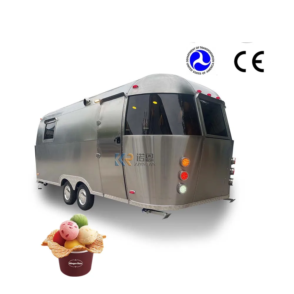 Fully Equipped Fiberglass Trailers Fast Street Retro Australian Standard Concession Mobile Food Cart Trailer With VIN CE COC