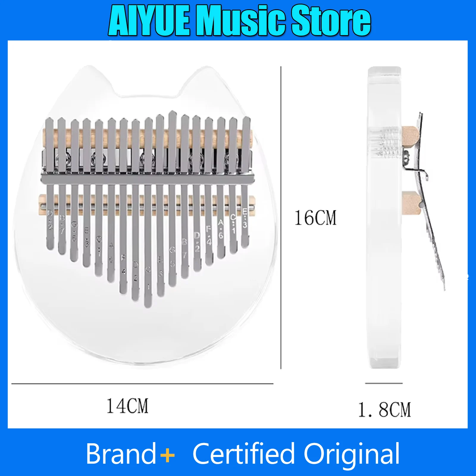 

17-клавишная калимба с чехлом из EVA, акриловое пианино для пальцев, подарок для детей и студентов, с молоточком для настройки и аксессуарами
