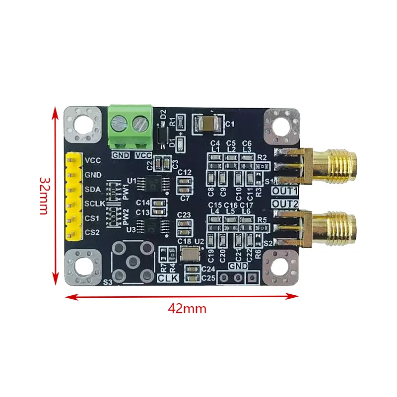 Modul Generator Sinyal DDS AD9833 Saluran Ganda, Output Gelombang Sinus/Segitiga/Persegi, Fase Frekuensi Dapat Disesuaikan