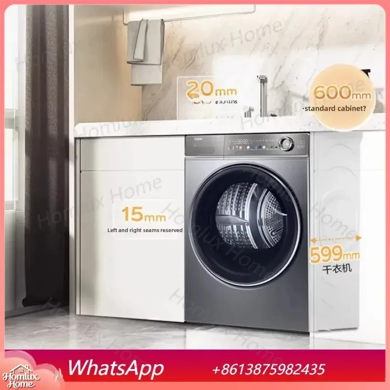 Slim Heat Pump Tumble Dryer 10kg Automatic Clothes Dryer for Home Energy Efficient Quiet Drying with Dual Exhaust