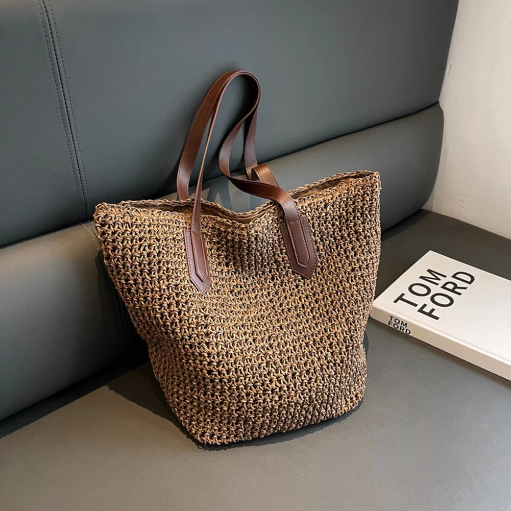 Women Shouder Bag Bohemian Straw Underarm Bag Summer Beach Woven Armpit Bag Large Casual Crochet Tote Bag Shopping Bags